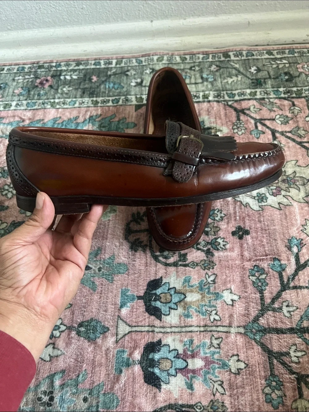 Vintage Cole Haan Mens Loafer Cordovan Kiltie Monk